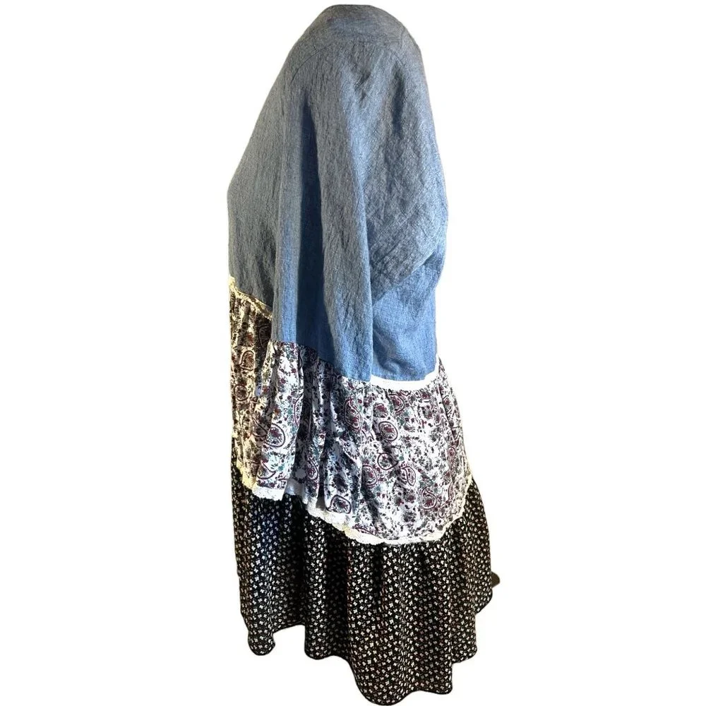 Altard State Shirt Women Size Medium Ruffle Tiered Modest - Picture 2 of 4